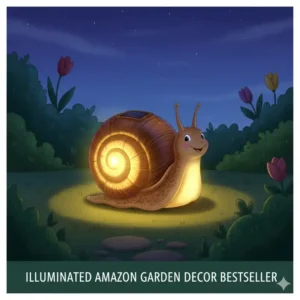 Eine beleuchtete Schneckenfigur mit Solarpanel, die im Dunkeln leuchtet. Dies ist eine funktionale und beliebte gartendeko figuren amazon bestseller.