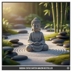 Eine ruhige Buddha-Statue, die eine friedliche Atmosphäre im Garten schafft. Diese Zen-inspirierte gartendeko figuren amazon bestseller ist ein Favorit.
