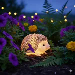 Kleine, batteriebetriebene LED-Figur Igel aus Acryl, perfekt als stimmungsvolle Gartendeko LED Figur
