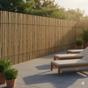 Robuster Gartendeko Bambus Deko Sichtschutz für Terrasse und Balkon.