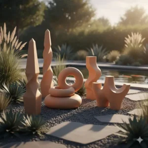Moderne abstrakte Gartendeko Tonfiguren Garten