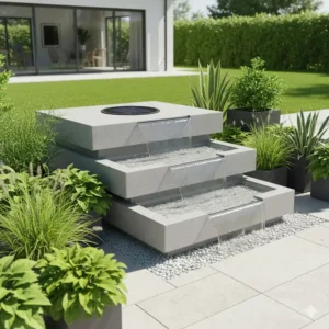Umweltfreundliche gartendeko wasserspiel modern mit Solarbetrieb für sonnige Standorte.