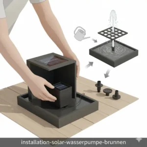 Einfache Installation der Solar-Wasserpumpe für den Brunnen.