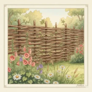 Natürlicher Weidenzaun als Sichtschutz: Schöne und umweltfreundliche gartendeko rustikal.
