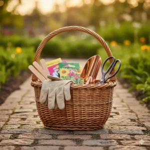 Kleine gartendeko weide körbe für Gartenwerkzeuge und Samen