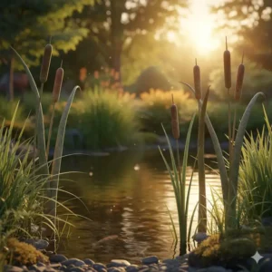 Schilf-Figuren als Gartendeko Tonfiguren Garten am Teich
