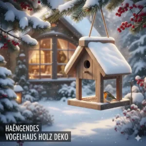 Witterungsbeständiges, hängendes gartendeko vogelhäuschen holz zur einfachen befestigung.
