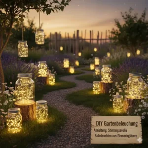 Solar-Gartenbeleuchtung Gartendeko DIY Anleitung: Stimmungsvolle Leuchten aus Gläsern.