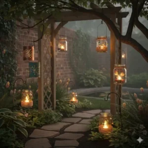 Stimmungsvolle Laternen aus alten Konservendosen oder Einmachgläsern: Eine einfache gartendeko upcycling ideen.