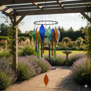 Großes windspiel glas in XL-Format, ideale gartendeko für große Gärten