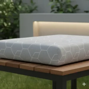 Gartendeko Bankauflage Modern mit dezentem, geometrischem Muster für eine elegante Optik.