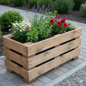 Rustikaler Blumenkasten aus Paletten – Einfache Gartendeko Upcycling Idee