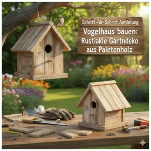 Rustikales Vogelhaus: Schritt-für-Schritt Gartendeko DIY Anleitung aus Palettenholz.