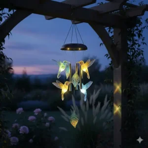 Leuchtende windspiele glas mit Solarfunktion für abendliche gartendeko