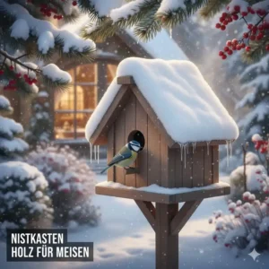 Nistkasten aus holz (alternative zum futterhaus), passend zur gartendeko vogelhäuschen holz serie.