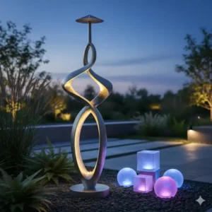 Abstrakte Kunst und gartendeko figuren beleuchtet solar zur Dekoration
