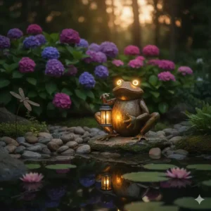 Beleuchtete gartendeko figuren frosch teich mit Solar-Licht
