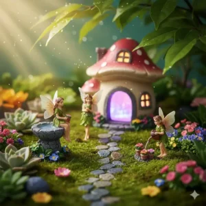 "Kleine Elfen als gartendeko figuren aus harz wetterfest fĂŒr den Garten"