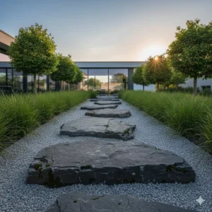 Großflächige Trittplatten passend zur gartendeko natursteine groß format für stilvolle Gartenwege.