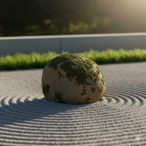 Minimalistischer Findling im Zen-Stil für die gartendeko natursteine groß format.