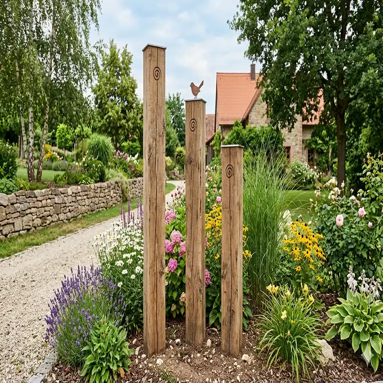 Gartendeko holzstelen rustikal: 7 zeitlose Highlights für 2026