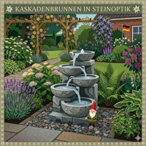 Ein kaskadenförmiger Brunnen als gartendeko wasserspiel steinoptik.
