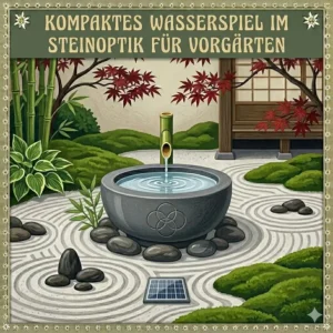 Kompakte gartendeko wasserspiel steinoptik ideal für kleine Vorgärten.