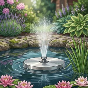 Hochwertiger gartendeko teichbelüfter springbrunnen aus Edelstahl für minimalistische Gärten.
