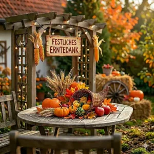 Bunte Herbstblumen als gartendeko erntedank festlich Element