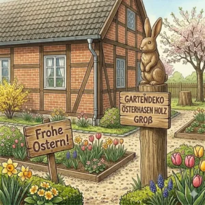 Die wetterfesten gartendeko osterhasen holz groß als langlebiges Highlight im Garten.