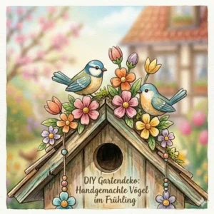 DIY Bastelideen für selbstgemachte Gartendeko mit Vögeln im Frühling.