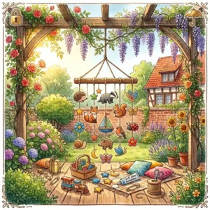 Niedliche Tier-gartendeko mobile kinderzimmer outdoor für kleine Entdecker.